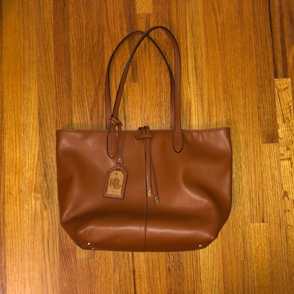Ralph Lauren Brown Leather Tote Bag